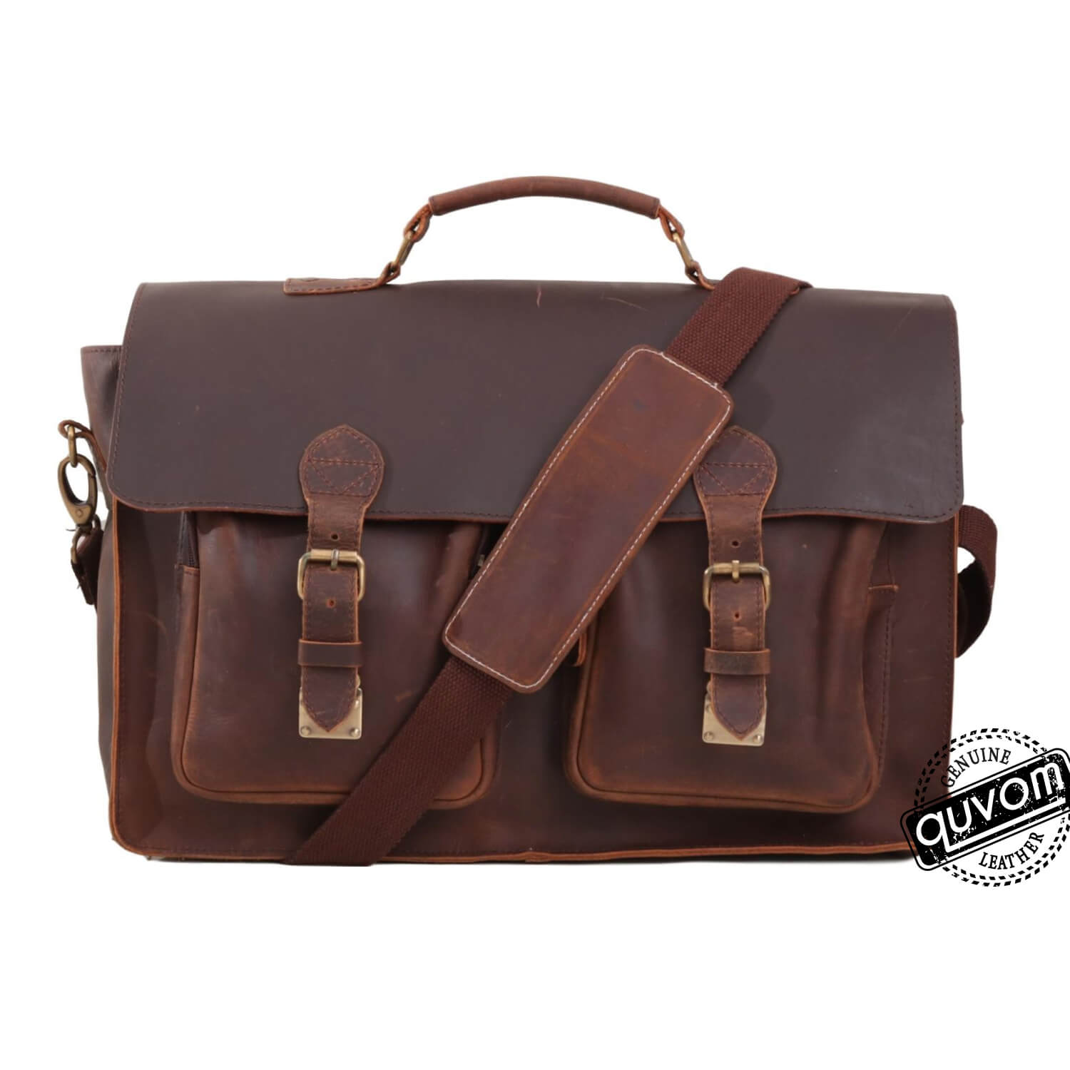 The Magnificent Rustic Leather Briefcase | Quvom.com